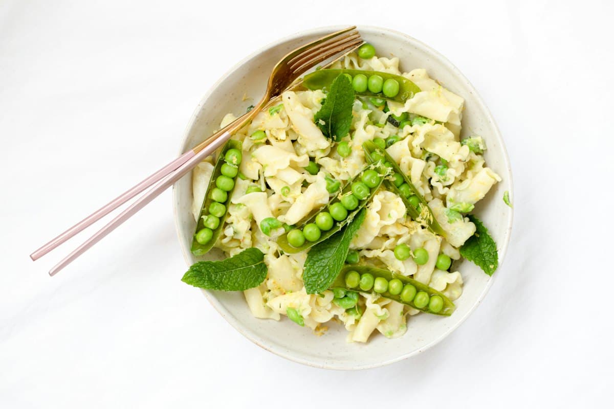 Vegetarische pasta carbonara