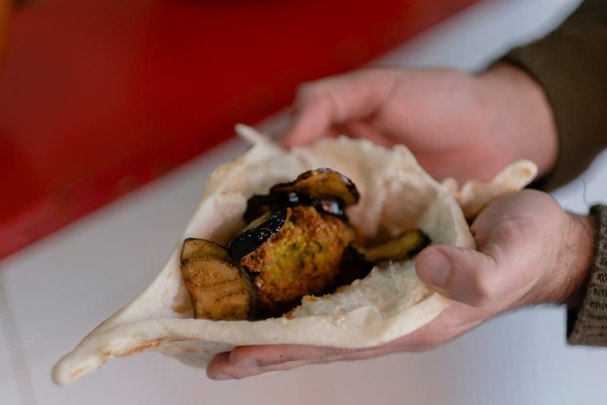 Vegetarische gyros met tzatziki